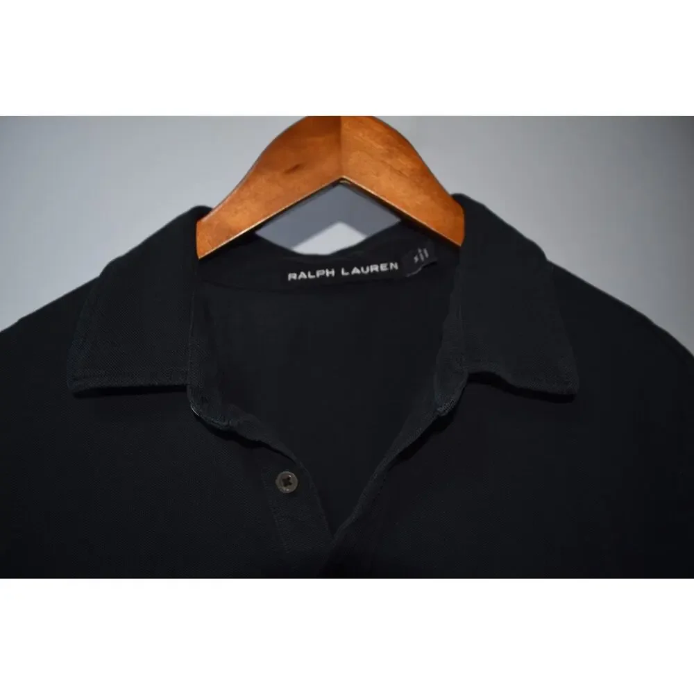 Ralph Lauren Black Label Men's Black Pocket Polo Shirt 100% Cotton Size L